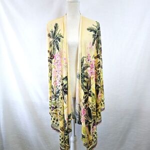 NWT Petit Pois by Viviana G Sheer Palm Tree Print Cardigan size Small/Medium